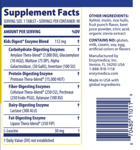 Kids Digest Chewable (Пищеварительные ферменты для детей) 90 жевательных таблеток (Enzymedica) фото 2