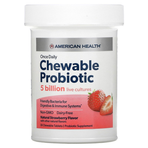 Chewable Probiotic 5 Billion (Жевательные Пробиотики) 30 таблеток (American Health) фото 3
