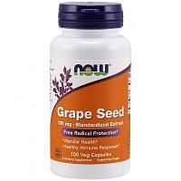 Grape Seed 100 мг срок 05.2024 (Экстракт Виноградных Косточек) 100 вег капс (Now Foods)