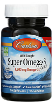 Wild Caught Super Omega-3 30 гелевых капсул (Carlson)