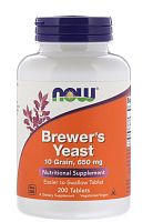 Brewer`s Yeast (Пивные Дрожжи) 650 мг 200 таблеток (Now Foods)