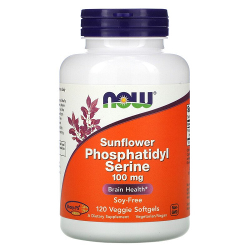 Phosphatidyl Serine 100 мг (Подсолнечный фосфатидилсерин) 120 гел капс (Now Foods)