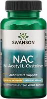 NAC N-Acetyl L-Cysteine AjiPure 600 mg (N-Ацетил L-Цистеин 600 мг) 60 вег. капсул (Swanson)