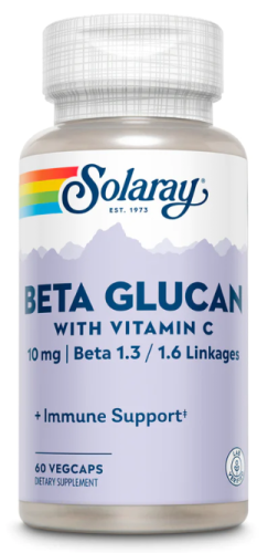 Beta Glucans 10 mg beta 1.3/1.6 Linkages with Vitamin C 60 вег капс (Solaray) срок 10/2025