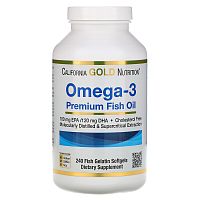 Омега-3 (Триглицеридная Форма) 240 капсул (California Gold Nutrition)