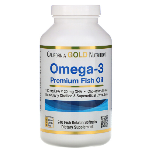 Омега-3 (Триглицеридная Форма) 240 капсул (California Gold Nutrition)