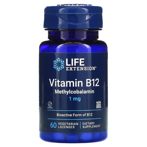 Vitamin B12 Methylcobalamin 1 мг(Витамин Б12 Метилкобаламин)60 вег леденцы(Life Extension)срок 01.24
