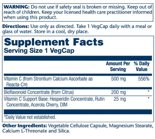 Reacta-C 500 mg 180 вег капсул (Solaray) фото 4