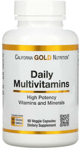 Multivitamin & Mineral Two-A-Day 60 вег капсул (California Gold Nutrition)