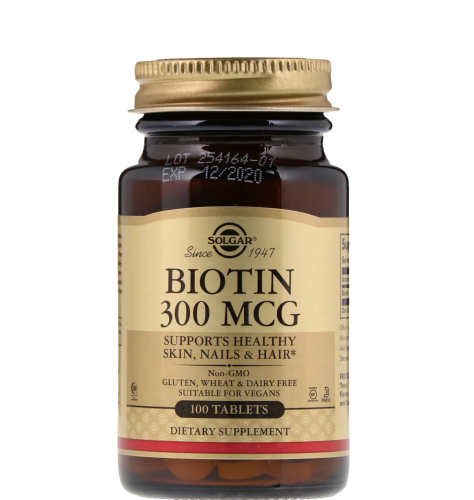Biotin 300 мкг (Биотин) 100 таблеток (Solgar)