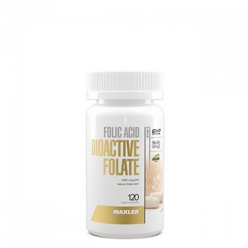 Folic Acid Bioactive Folate 1000 мкг (Фоливая кислота 5-MTHF) 120 капс (Maxler)