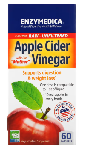 Apple Cider Vinegar 710 mg (Яблочный уксус 710 мг) 60 капсул (Enzymedica)