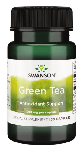Green Tea 500 mg (Зеленый чай 500 мг) 30 капсул (Swanson)