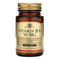 Vitamin B-6 Piridoxine HCI 50 мг (Витамин Б-6 Пиридоксин гидрохлорид) 100 таблеток (Solgar)