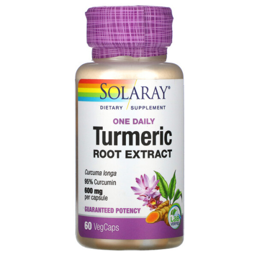 Turmeric Root Extract 600 mg (Экстракт из Корня Куркумы 600 мг) 60 вег капсул (Solaray) фото 3