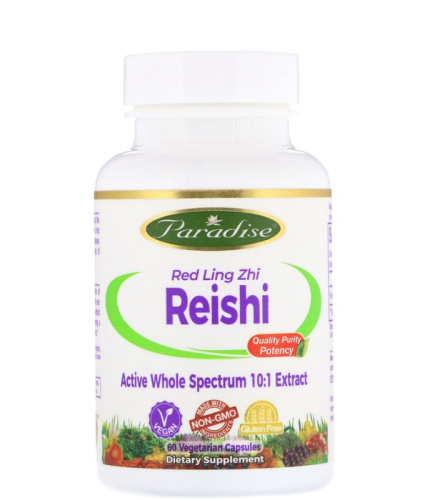 Reishi Рейши 60 вегетарианских капсул (Paradise) Reishi Рейши 60 вегетарианских капсул (Paradise)