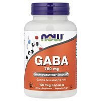 GABA 750 мг (ГАМК) 100 вег капсул (Now Foods)