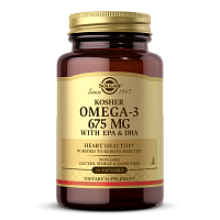 Kosher Omega-3 675 мг (Кошерная Омега-3) 50 мягких капсул (Solgar)