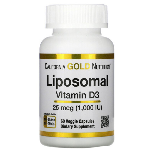 Liposomal Vitamin D3 1000 IU (Липосомальный витамин D3) 60 вег капсул (California Gold Nutrition)