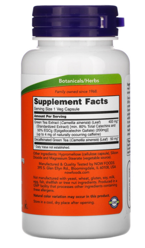 EGCg Green Tea Extract 400 мг (Экстракт Зеленого Чая) 90 вег капсул (Now Foods) фото 2