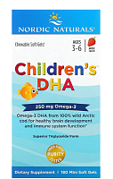 Children's DHA  (ДГК для детей 3-6 лет) клубника 180 гелевых капсул (Nordic Naturals)