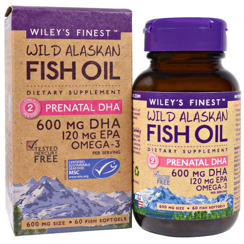 Wild Alaskan Fish Oil 600 mg - 60 капсул (Wiley's Finest)
