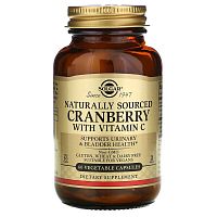 Cranberry With Vitamin C (Натуральная клюква с витамином С) (срок 11/2023) 60 капсул (Solgar)