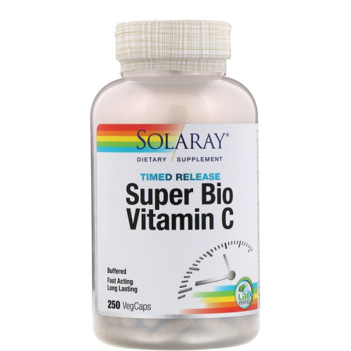 Super Bio Vitamin C 1000 mg TR (Витамин С 1000 мг медленного высвобождения) 250 вег капс (Solaray) фото 5