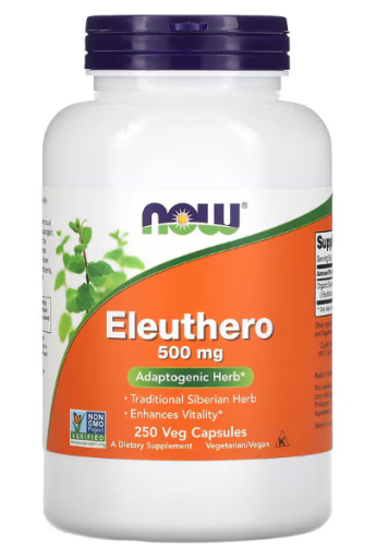 Eleuthero 500 мг (Элеутерокок) 250 вег капсул (Now Foods)