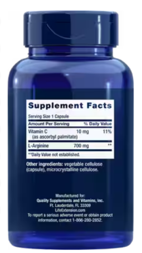 L-Arginine Caps 700 mg (L-Аргинин 700 мг) 200 капсул (Life Extension) фото 3