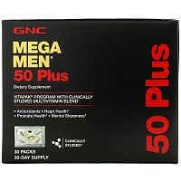 Mega Men 50 Plus (Витамины для мужчин 50+) 30 пакетов (GNC)