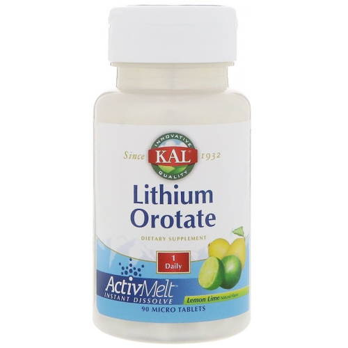 Lithium Orotate 5 mg ActivMelt (Литий Оротат 5 мг) 90 микро таблеток (KAL) фото 2