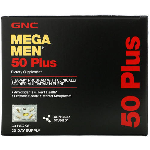 Mega Men 50 Plus (Витамины для мужчин 50+) 30 пакетов (GNC)