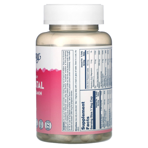 Once Daily Prenatal Multi-Vita 90 вег капсул (Solaray) фото 5