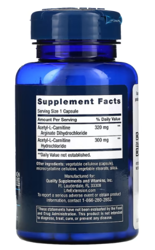 Acetyl L-Carnitine Arginate (Ацетил L-карнитин Аргинат) 90 капсул (Life Extension) фото 3