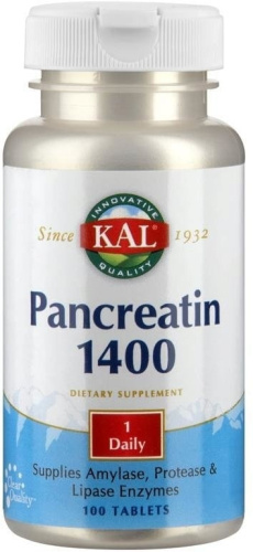 Pancreatin 1400 мг (СРОК годности до 02/25) (Панкреатин) 100 таблеток (KAL)