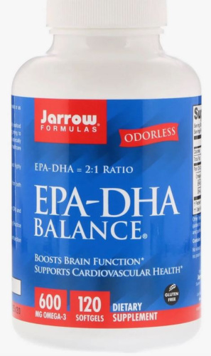 Fish Oil EPA-DHA Balance (Баланс ЭПК-ДГК) 120 мягких капсул (Jarrow Formulas) фото 3