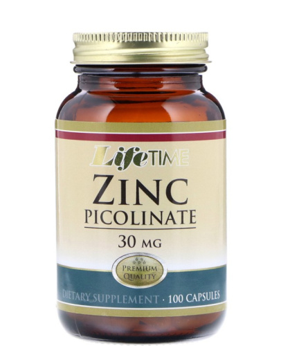 LifeTime Vitamins Zinc Picolinate Пиколинат цинка 30 mg 100 капсул