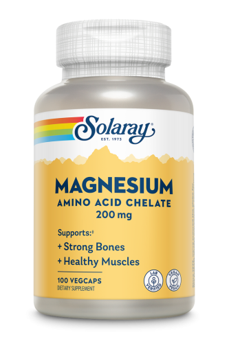 Magnesium Amino Acid Chelate 200 mg (Магний 200 мг) 100 вег. капсул (Solaray)
