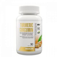 Turmeric Curcumin with Bioperine (Куркумин с Биоперином) 90 вегетарианских капсул (Maxler)