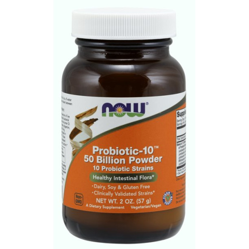 Probiotic-10 Powder 50 Billion (Пробиотики 50 млрд КОЕ) 57 г (Now Foods)