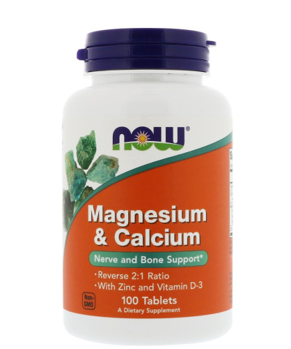 Magnesium & Calcium 100 таблеток (Now Foods) фото 2
