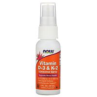 Vitamin D-3 & K-2 Liposomal Spray 1000 ME (Д3 и К2 липосомальный спрей) 59 мл (Now Foods)