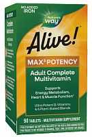 Alive! Max3 Potency Iron FREE 90 таблеток (Nature's Way)