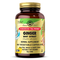 Ginger Root Extract (Экстракт Кореня Имбиря) 300 мг 60 вегетарианских капсул (Solgar)