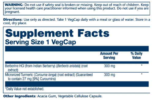 Berberine & Curcumin Vital Extracts 60 вег капсул (Solaray) фото 3