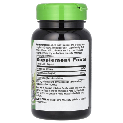 Vitex 400 mg (Плоды Витекса Священного 400 мг) 100 веган капсул (Nature's Way) фото 4