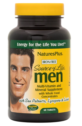 Source of Life Men Multi-Vitamin and Mineral Supplement Iron-Free 60 Tablets (NaturesPlus) Source of Life Men Multi-Vitamin and Mineral Supplement Iron-Free 60 Tablets (NaturesPlus)