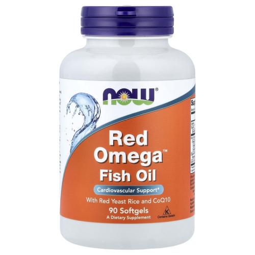 Red Omega Fish Oil (рыбий жир с красным ферментированным рисом и коэнзимом Q10) 90 капс (Now Foods)