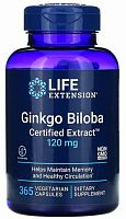 Ginkgo Biloba 120 mg Certified Extract (Экстракт Гинкго Билоба 120 мг) 365 вег капс (Life Extension)